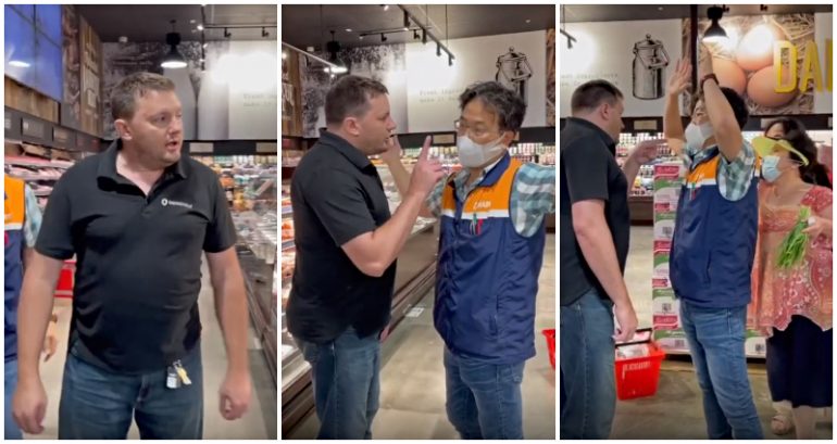 Maskless California man bullies the wrong ‘Korean Uncle’ as H Mart Ahjummas come to his defense