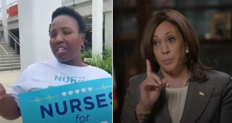 Kamala Harris gets threatened by a nurse