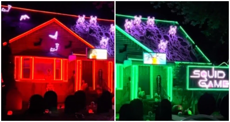 squid game michigan halloween lights