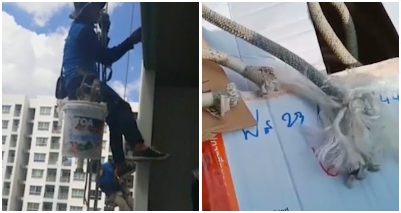thai workers rope cut