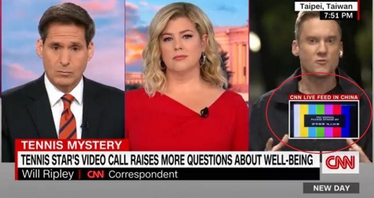 CNN points out real-time Chinese censorship of their live coverage of Peng Shuai’s disappearance
