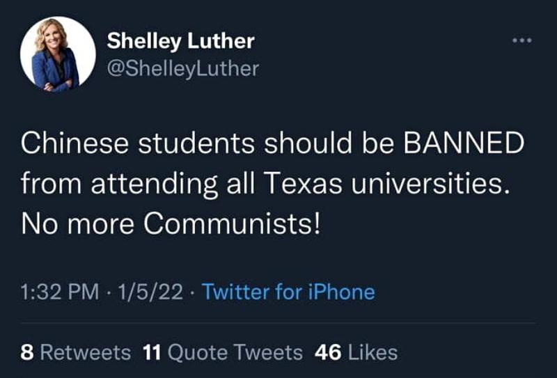 Shelley Luther Racist Tweet