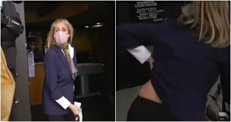 Vancouver woman on trial for anti-Asian attack is filmed using anti-Asian slur on her way to court