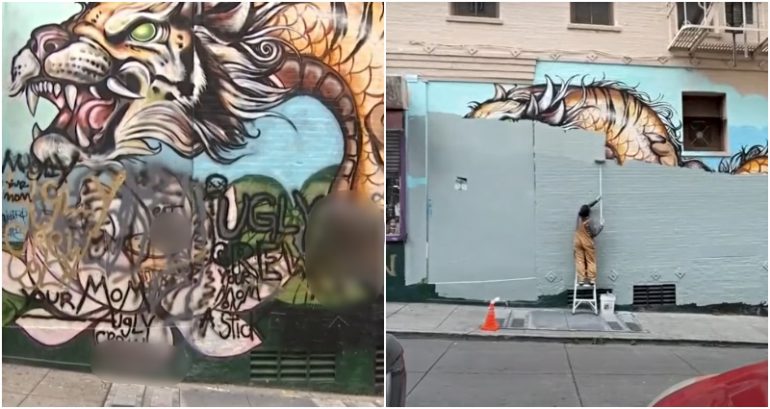 San Francisco Chinatown mural defaced with profanity, ‘your mom’ jokes