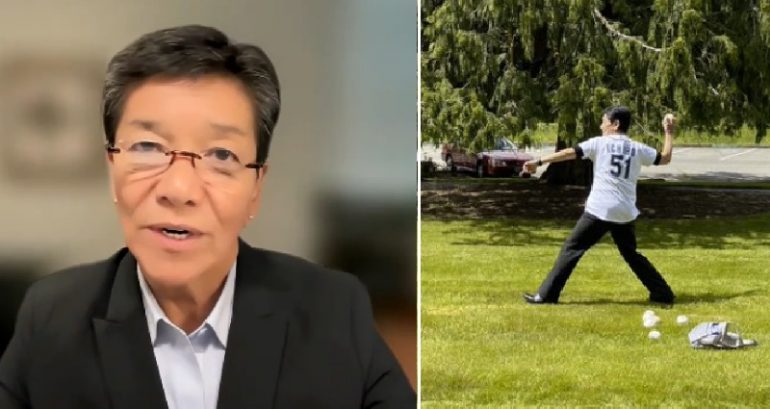 Mary Yu, WA Supreme Court’s first Asian justice, throws first pitch at Seattle Mariners game