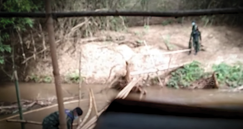 Video shows Thai soldiers destroying cross-border bridge used by fleeing Myanmar refugees