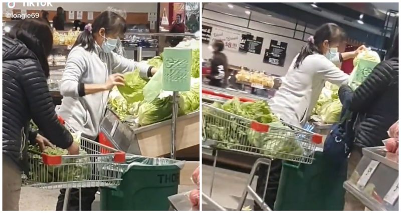 asian lettuce picking tiktok