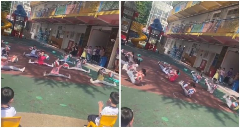 Chinese toddlers’ ‘ninja’-like physical education routine at school goes viral