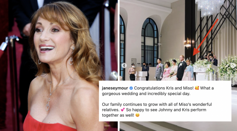 Former Bond girl Jane Seymour dons traditional hanbok for son’s wedding in South Korea