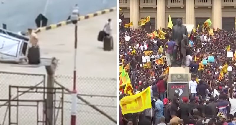 Sri Lanka president captured on video fleeing as protestors storm Colombo residence