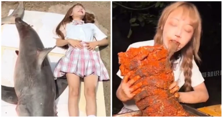 Police investigating Chinese food vlogger who livestreamed herself eating an endangered baby shark