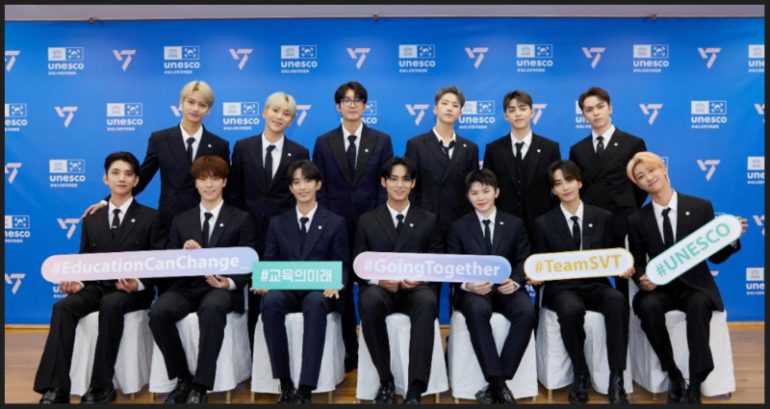 K-pop boy group Seventeen teams up with UNESCO for youth education campaign