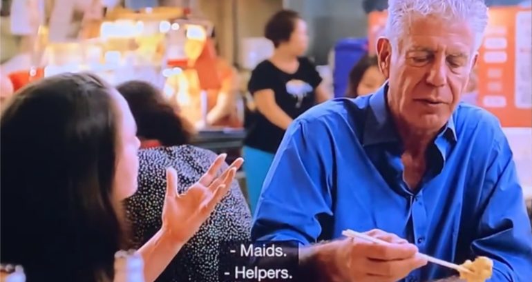 Anthony Bourdain calling out Singapore’s treatment of domestic workers goes viral
