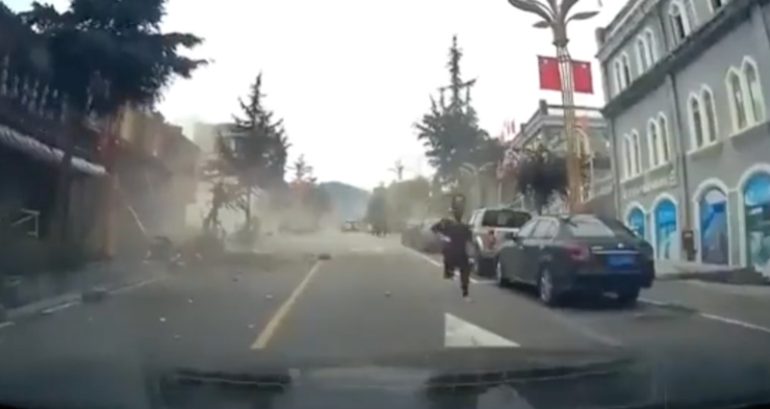 Dashcam video captures moment deadly earthquake strikes China’s Sichuan province