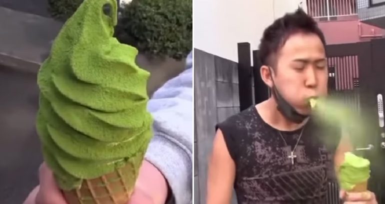 Matcha ice cream proves too much to handle in hilarious viral video