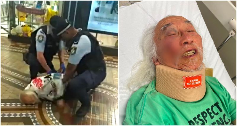 Senior Asian Australian protestor sustains brain bleed, neck injury during arrest
