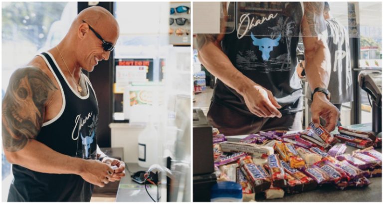 ‘I used to steal from here’: Dwayne Johnson rights his wrongs at Hawaii 7-Eleven