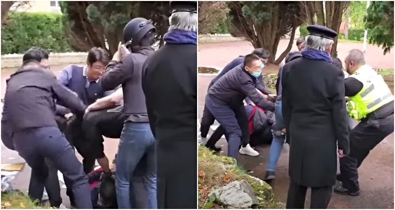 Protestor Bob Chan attacked China Consulate in Manchester