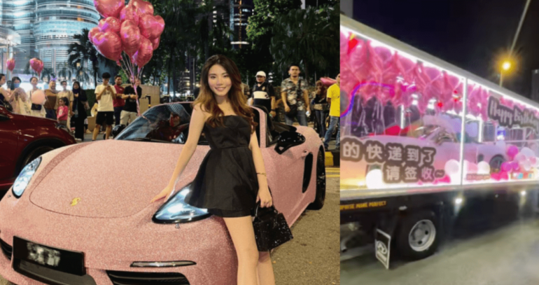 Malaysian man gifts girlfriend with $160K bejeweled pink Porsche for her birthday