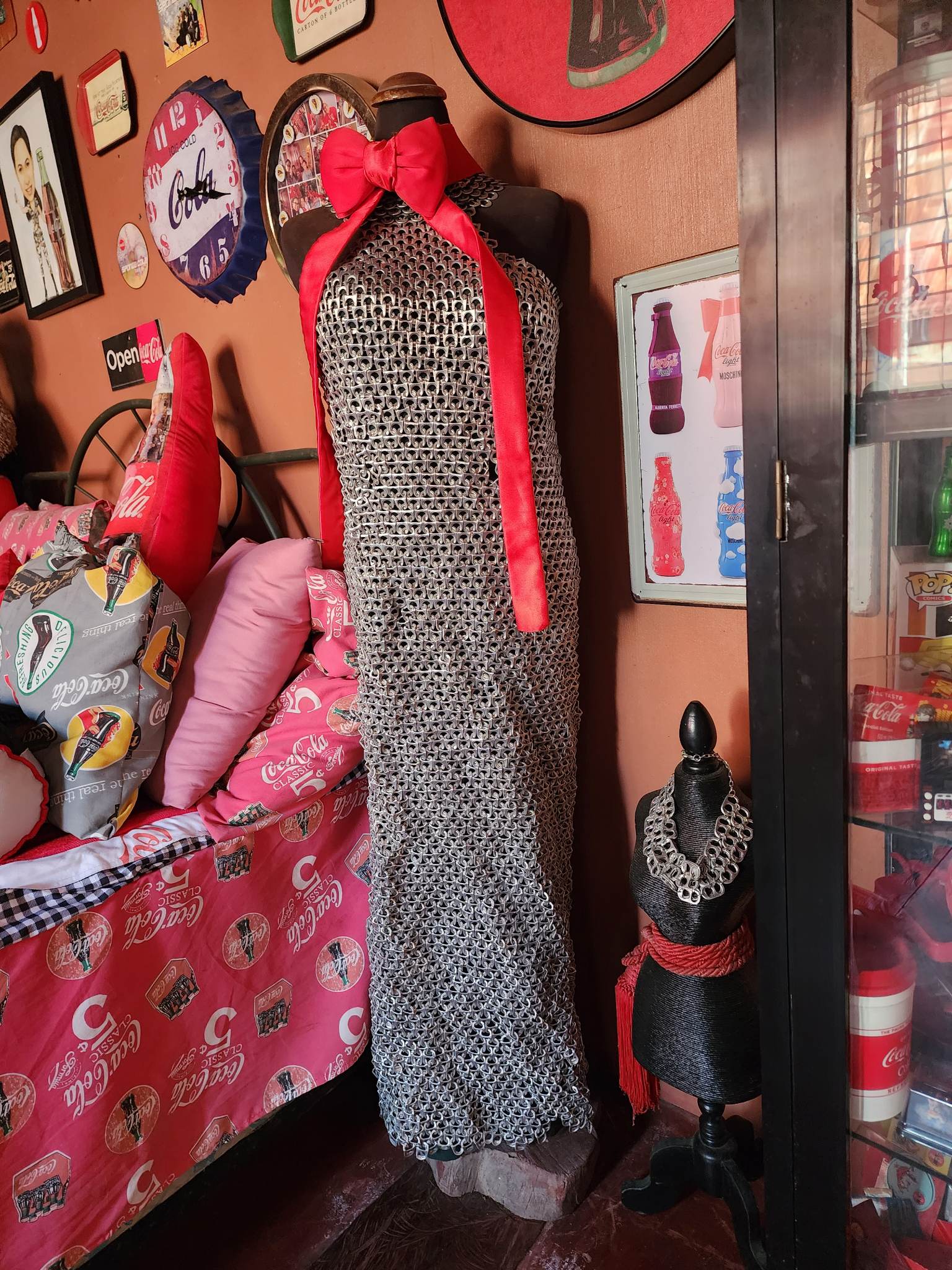 Gown made with soda can pull tabs