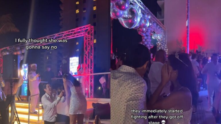 ‘So awkward!’: Public NYE proposal in Hawaii turns cringe after couple starts fighting