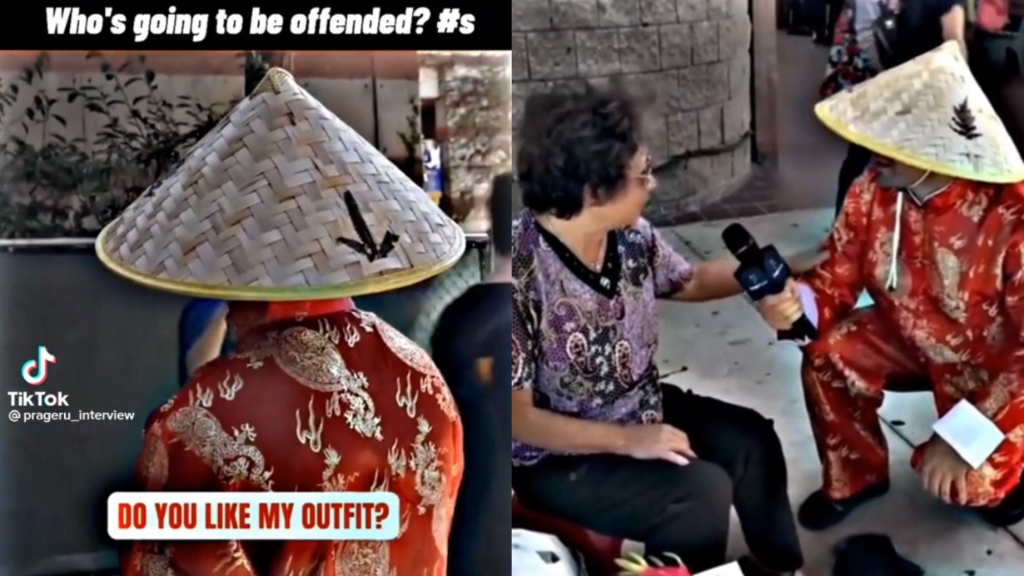 Viral TikTok shows white host in Chinese outfit interviewing strangers to see if they are offended