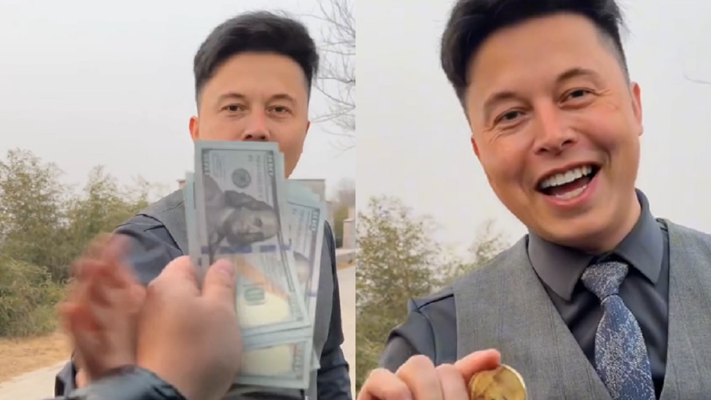 Elon Musk’s Chinese doppelgänger calms down after receiving Dogecoins