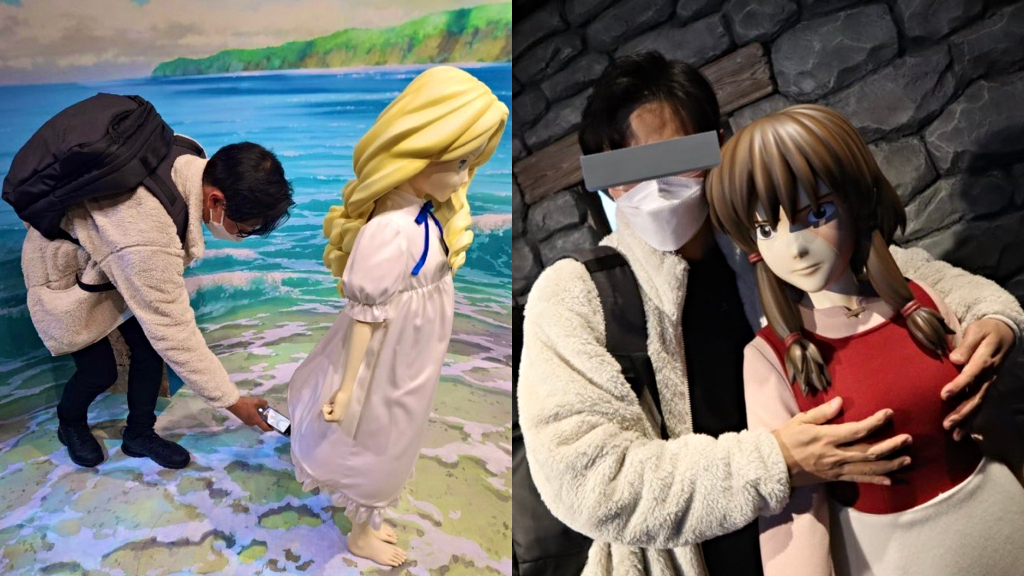 Ghibli Park visitors taking inappropriate photos with character statues