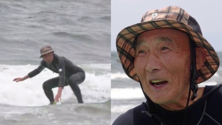 89-year-old Japanese man recognized as world’s oldest male surfer hopes to surf until he’s 100