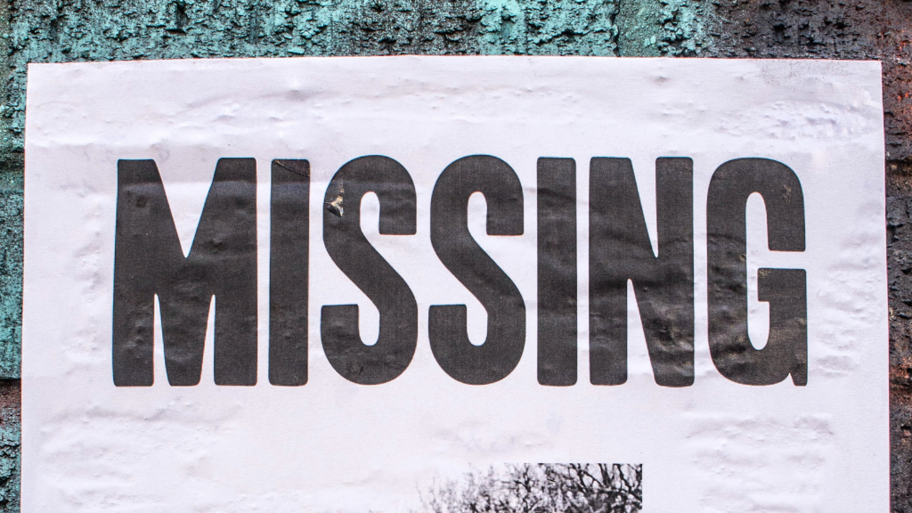Text that reads "Missing"
