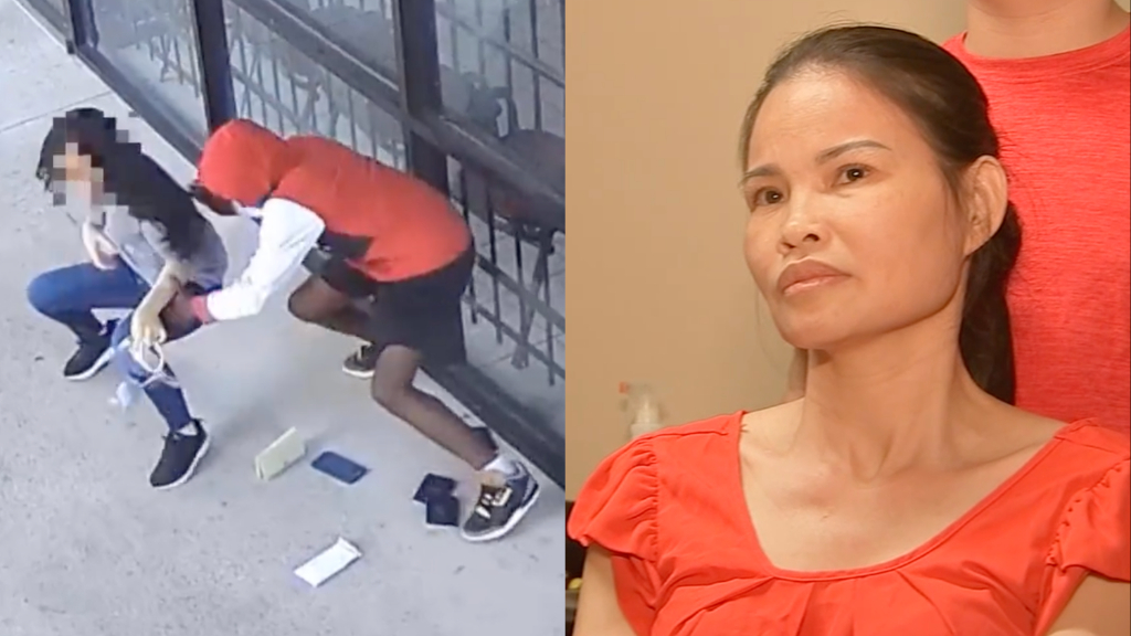 Surveillance footage of robbery, Nhung Truong