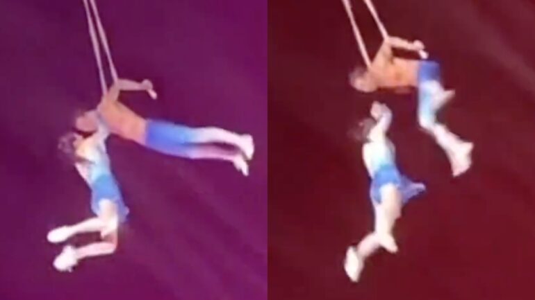 Chinese acrobat falls to her death while performing aerial routine with her husband