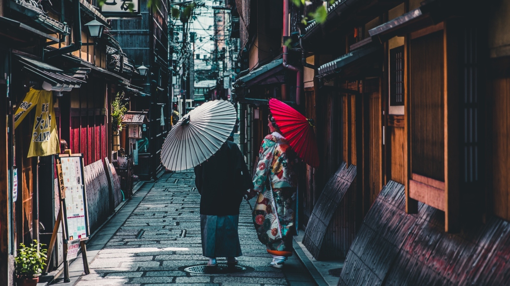 People walking in Kyoto, Japan