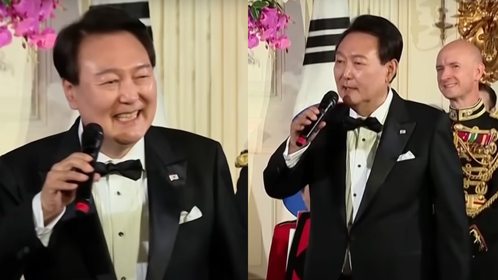 S. Korean president surprises crowd at White House state dinner by ...