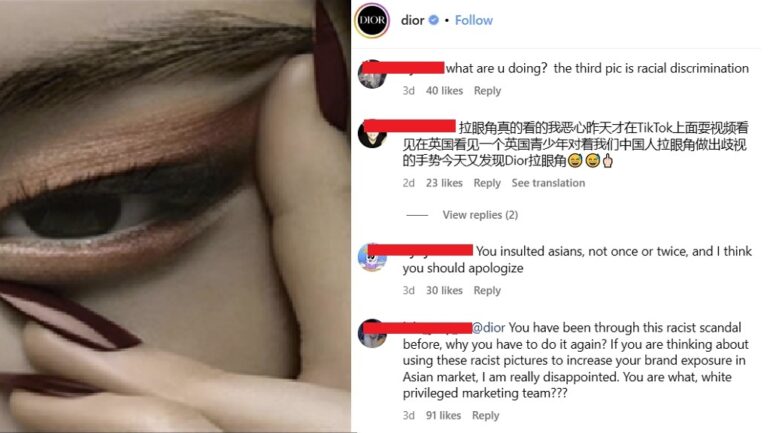 Dior accused of racism over model’s slanted-eye gesture on Instagram
