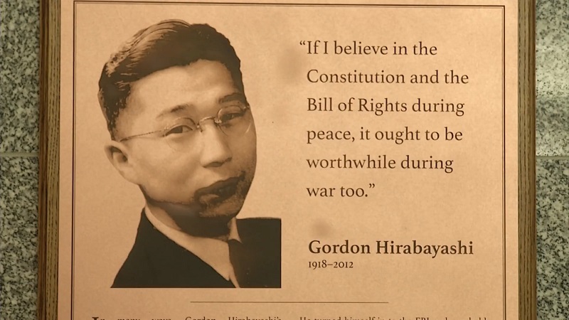 Gordon Hirabayashi’s plaque at the King County Courthouse