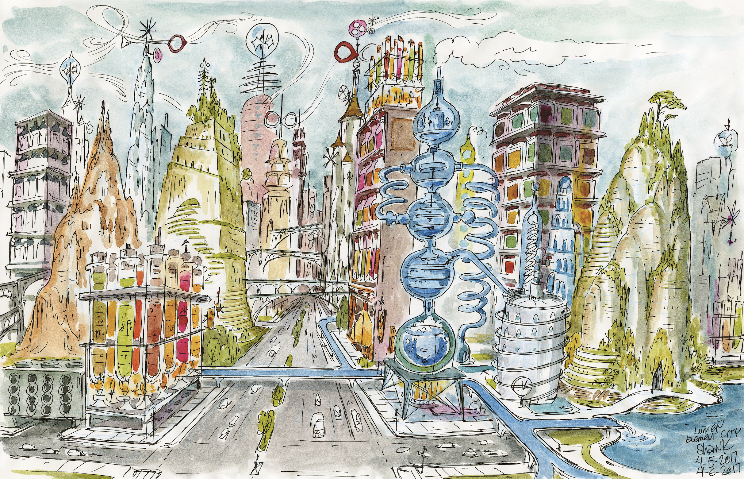 Elemental City Sketch