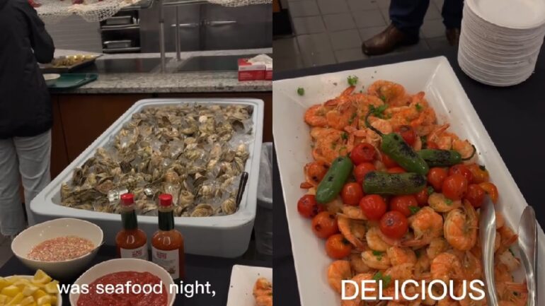 ‘Seafood bar for dinner’: Harvard student has TikTok users salivating over school’s dining hall food