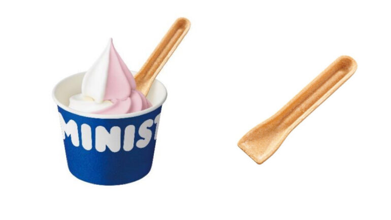 Japanese convenience store chain offers edible spoons to reduce plastic waste