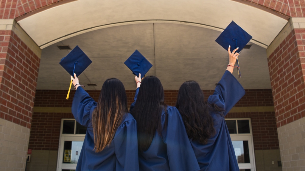Students in graduation regalia