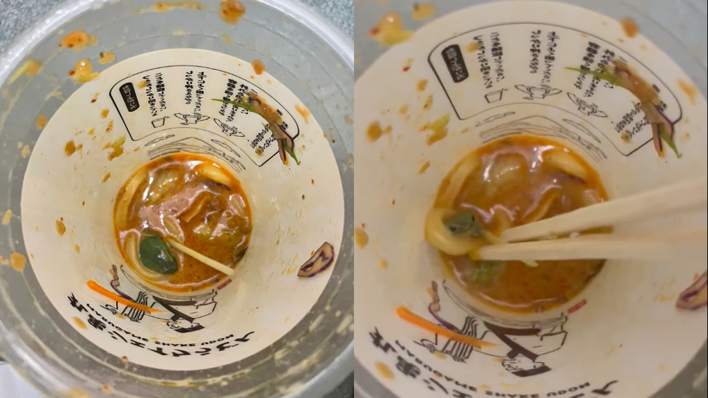 Frog in udon cup