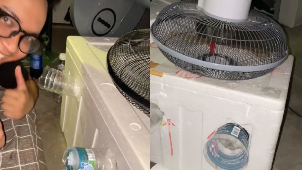 Malaysian student goes viral for building DIY aircon with fans, iceboxes