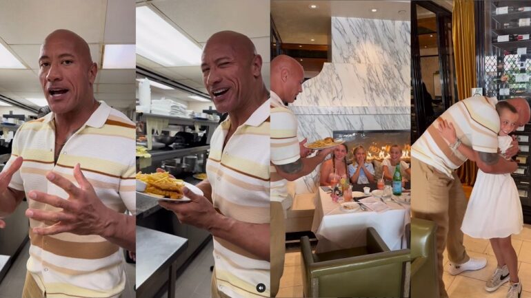 Dwayne Johnson surprises young fan battling bone cancer with in-person lunch