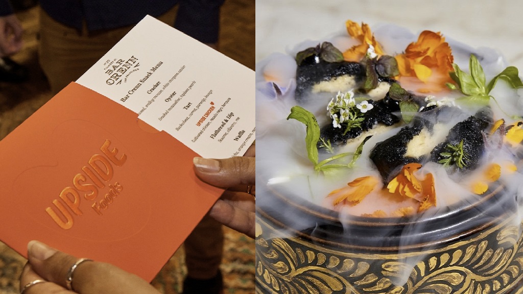 Upside Foods menu, lab-grown chicken dish