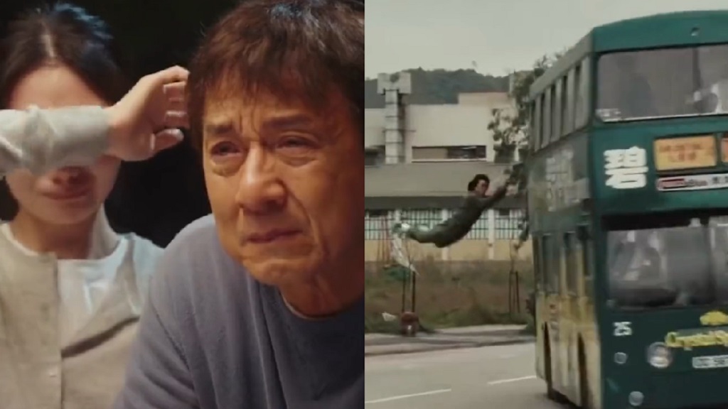 Jackie Chan breaks down in tears while watching his past stunts in viral  scene