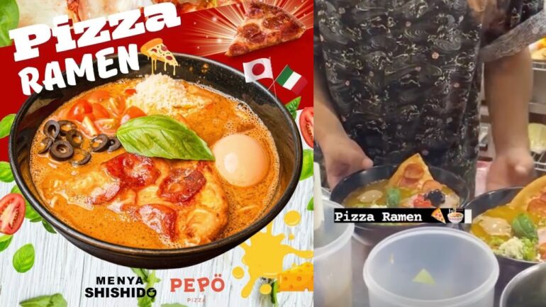 This Malaysian restaurant is serving pizza in a bowl of ramen