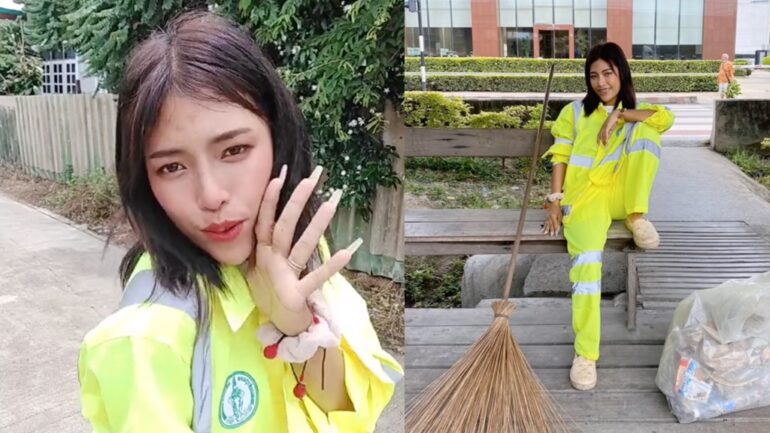 Thailand’s ‘most beautiful’ road sweeper becomes TikTok star
