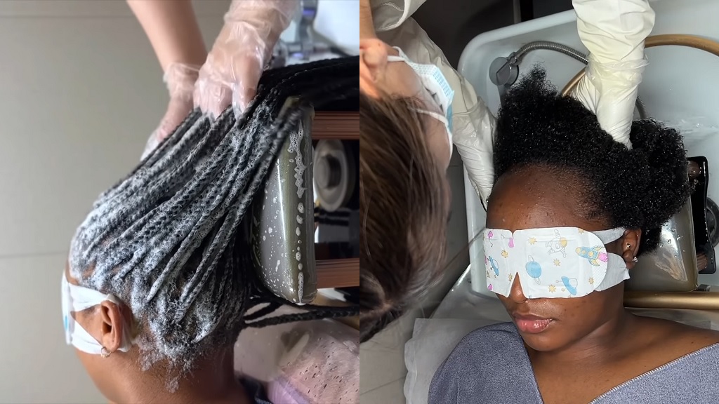 Sipha Cingo (left) and Mwila Bwalya (right) at head spas