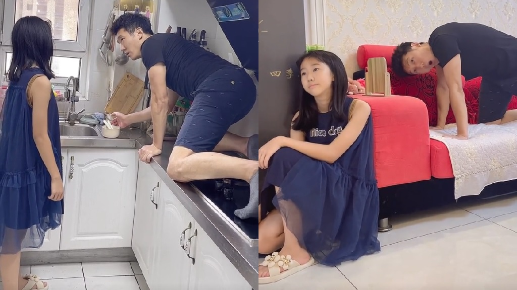 Dad acts like cat
