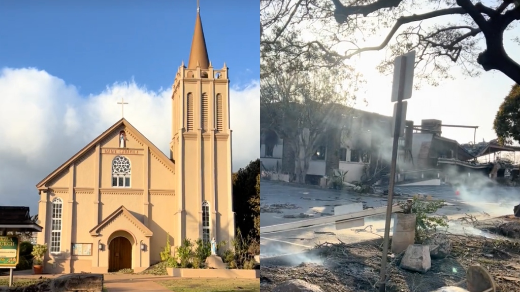 Video: Lahaina church remains miraculously untouched amid Maui wildfires